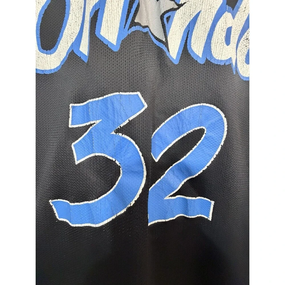 Vintage 90s Champion Shaquille O'Neal Orlando Magic Jersey Black Size 48 XL USA